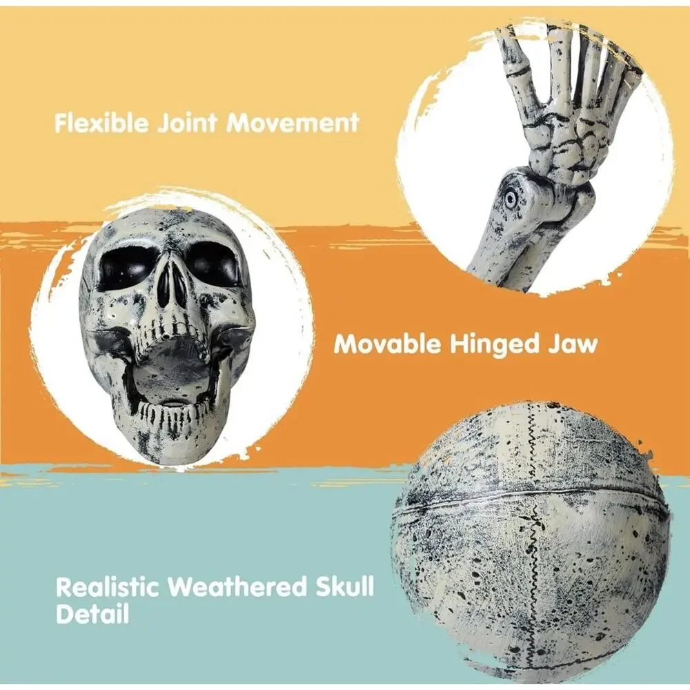 JOYIN 3 Pcs Halloween Skeleton Decorations Outdoor